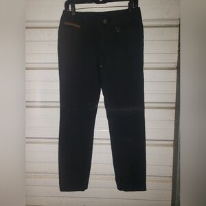 Size 4 LRL Lauren Ralph Lauren Black Stretch pants Pant Casual Cotton Horseshoe